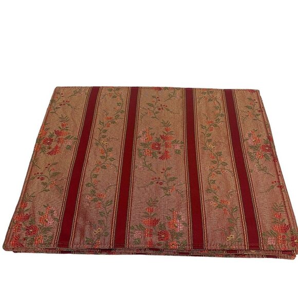 Patricia Spratt Red and Brown Floral Placemats Set of 4  Reversible NWT - Picture 6 of 8